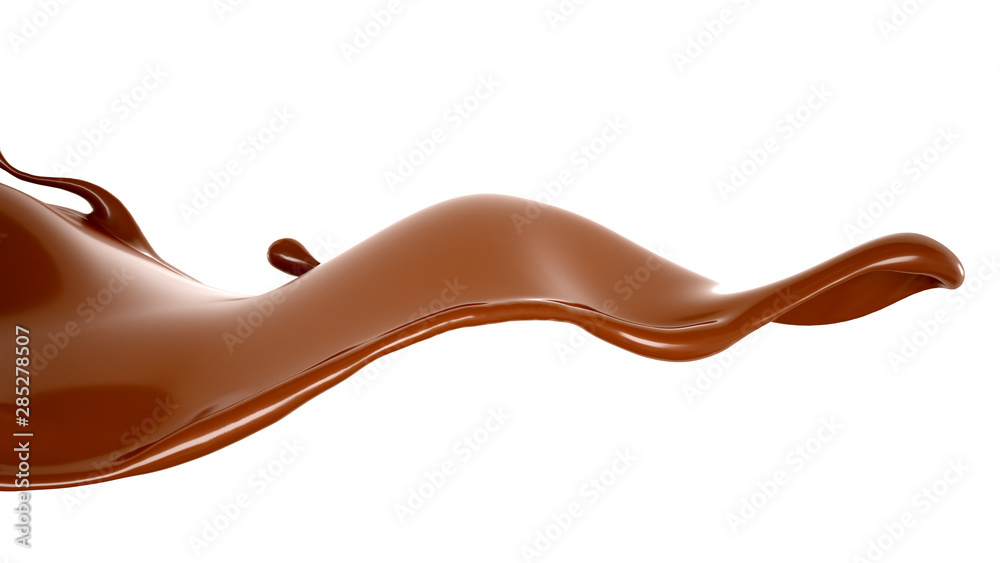Splash of chocolate 3d illustration, 3d rendering. Splash of chocolate 3d illustration, 3d rendering.