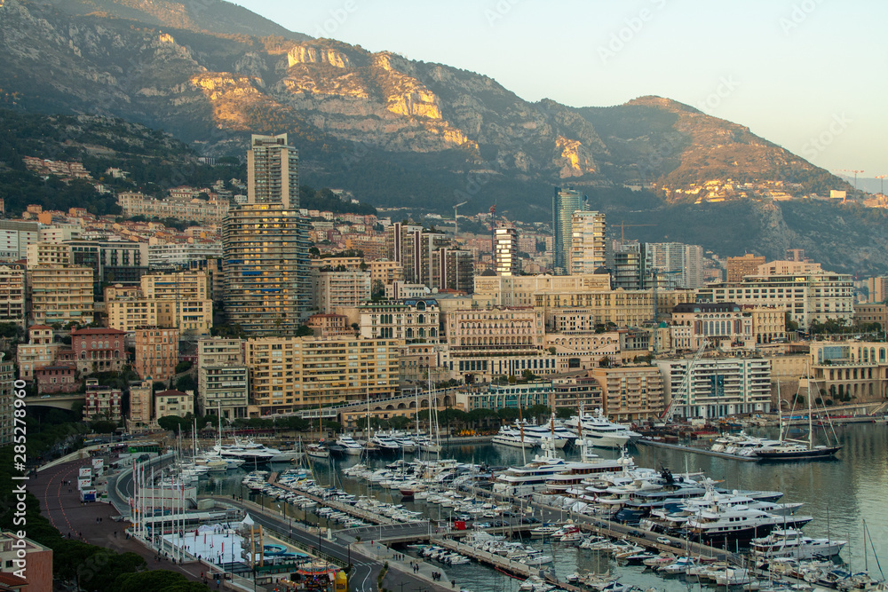 Sunset in the dock of Monaco Sunset in the dock of Monaco