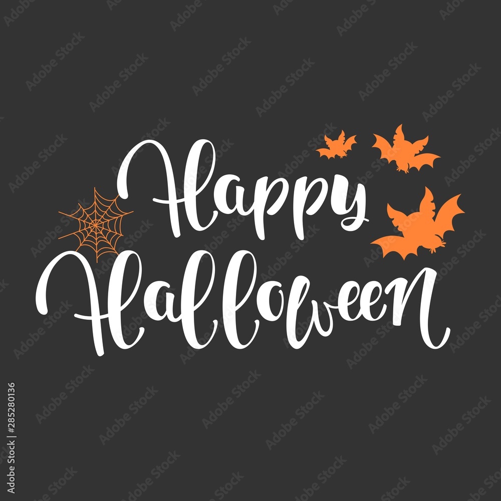 Obraz premium Halloween card. Template with handwritten inscription
