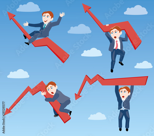 businessman. the ups and downs of affairs