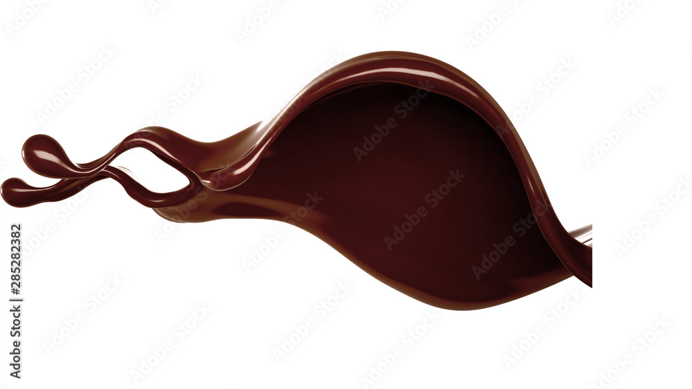 Splash of chocolate 3d illustration, 3d rendering. Splash of chocolate 3d illustration, 3d rendering.