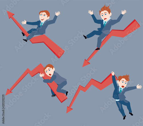 businessman. the ups and downs of affairs