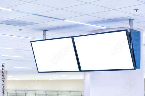Fototapeta Naklejka Na Ścianę i Meble -  Blank screen advertising monitor at the airport.