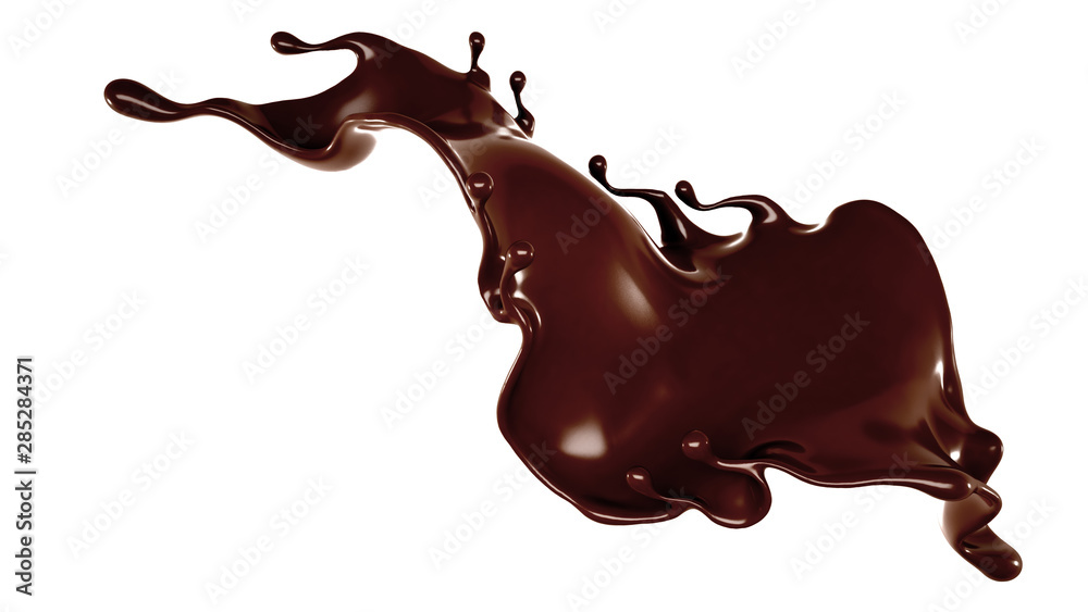 Splash of chocolate 3d illustration, 3d rendering. Splash of chocolate 3d illustration, 3d rendering.