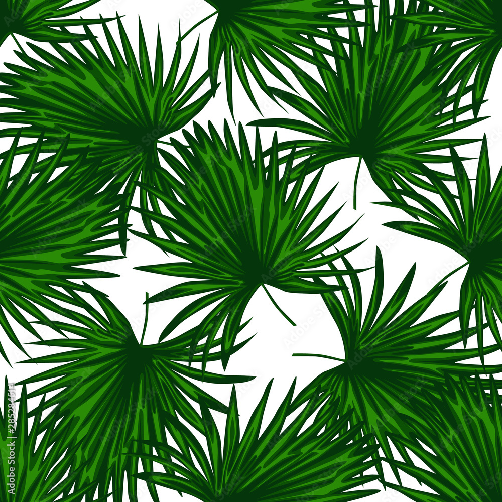 Monstera leaf seamless pattern. Abstract exotic plant wallpaper.