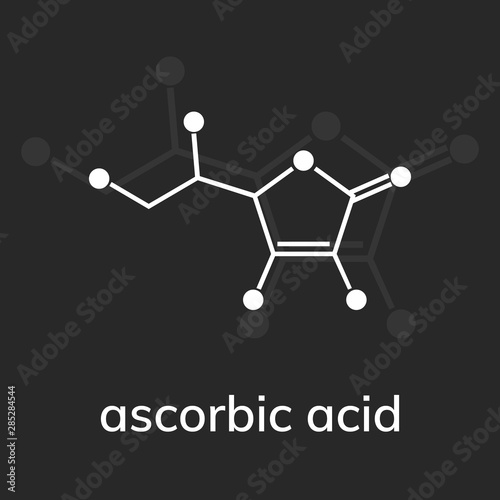 Ascorbic acid or vitamin C chemical formula