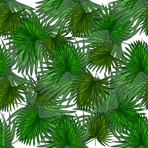 Monstera leaf wallpaper. Abstract exotic plant seamless pattern. © smth.design