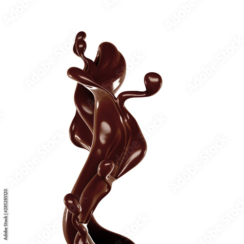 Splash of chocolate 3d illustration  3d rendering.