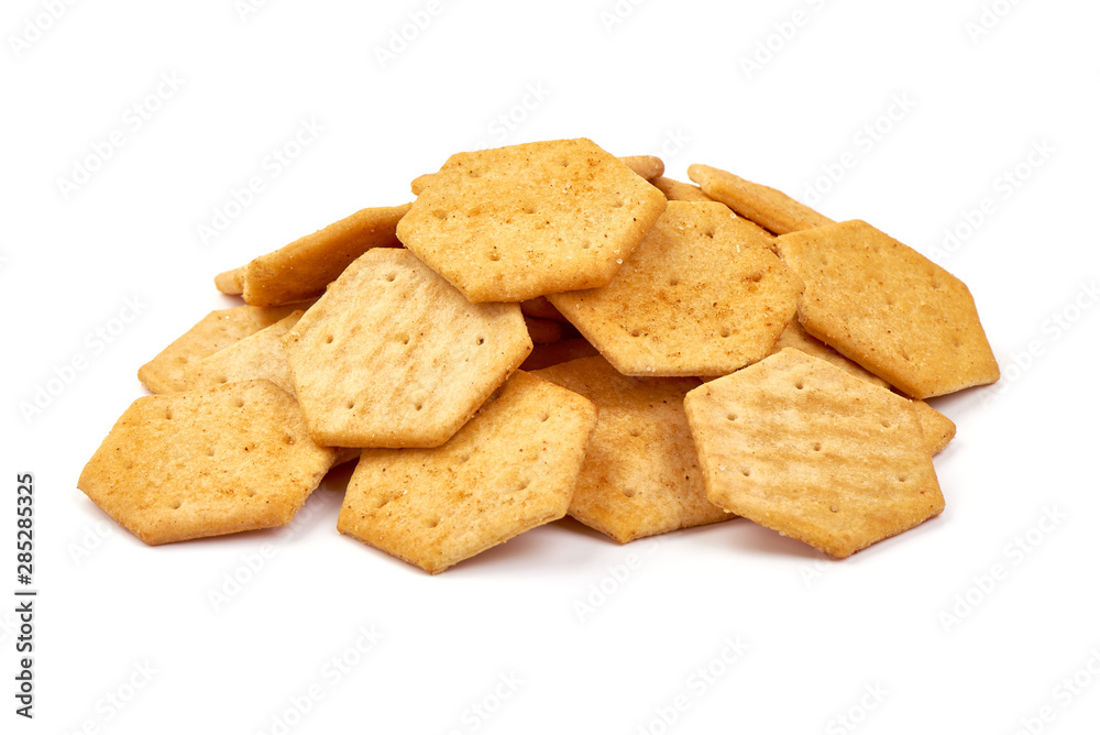 Spicy chilli crackers, isolated on white background Spicy chilli crackers, isolated on white background