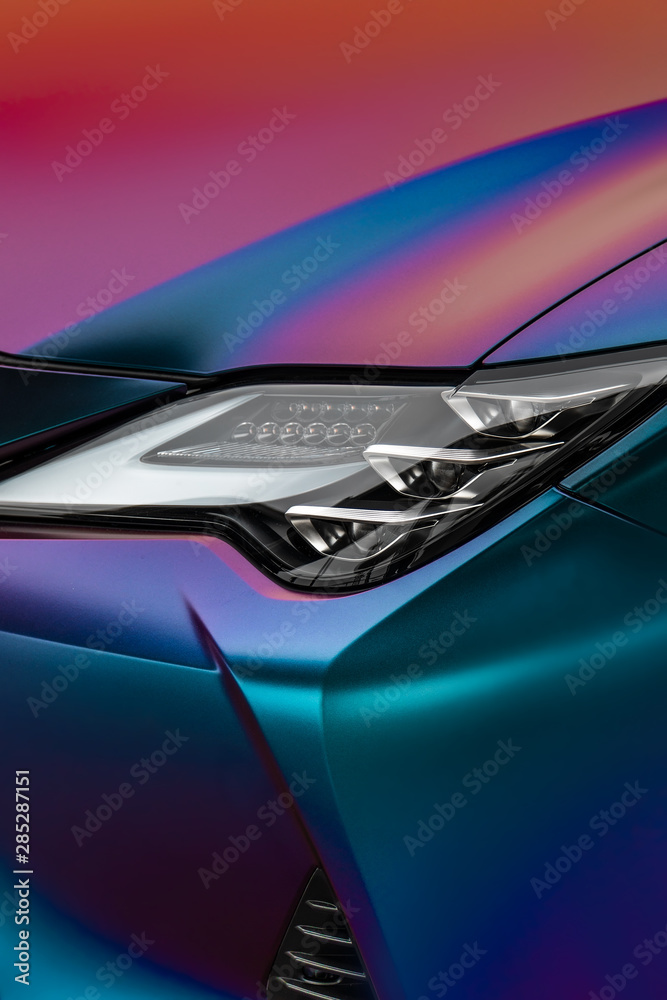 Modern concept super car exterior design detail headlight Stock Photo