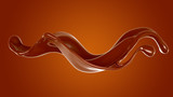 Splash of chocolate 3d illustration, 3d rendering.