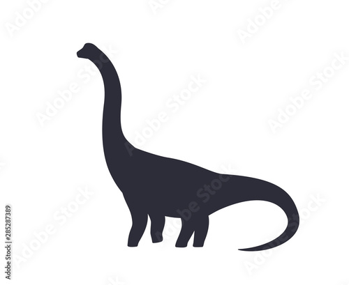 dinosaur, brachiosaurus silhouette isolated on white