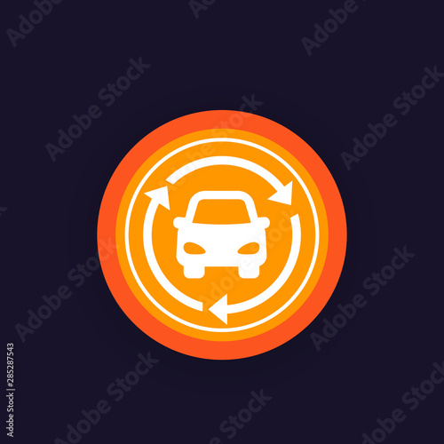 carsharing vector round icon
