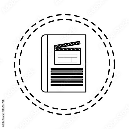 patch of clapboard cinema director in document