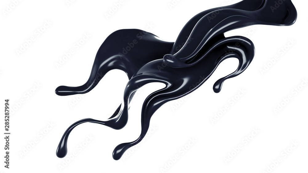 Splash of black liquid. 3d illustration, 3d rendering. Splash of black liquid. 3d illustration, 3d rendering.