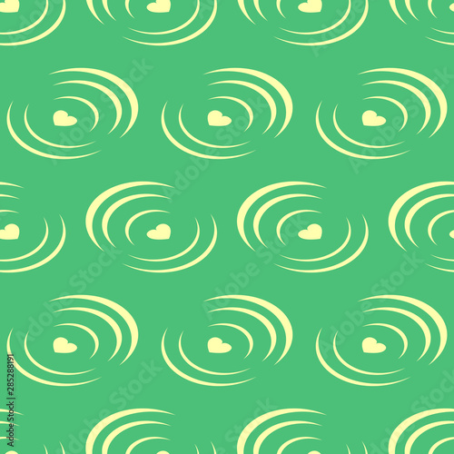 Water ripple with love icon pattern design