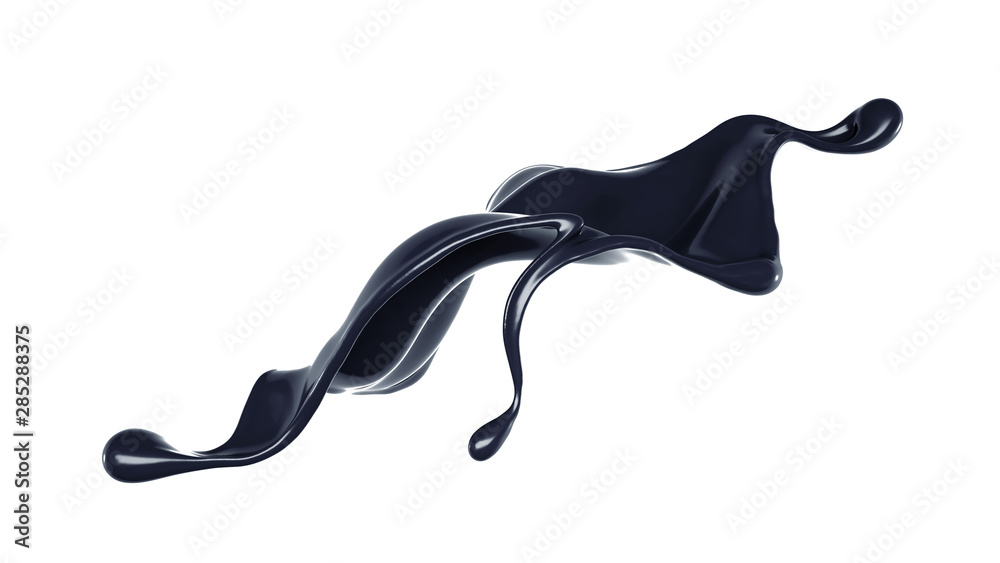 Splash of black liquid. 3d illustration, 3d rendering. Splash of black liquid. 3d illustration, 3d rendering.