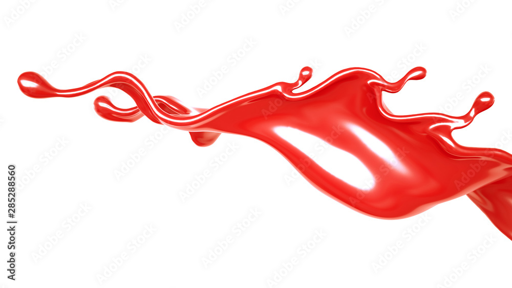 Splash of thick red fluid. 3d illustration, 3d rendering. Splash of thick red fluid. 3d illustration, 3d rendering.