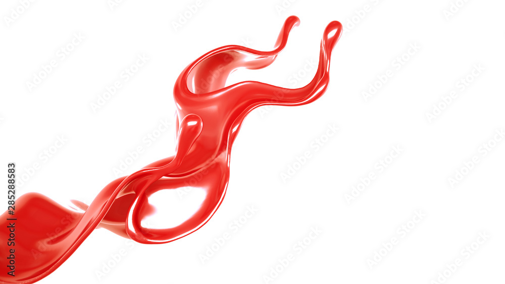 Splash of thick red fluid. 3d illustration, 3d rendering. Splash of thick red fluid. 3d illustration, 3d rendering.