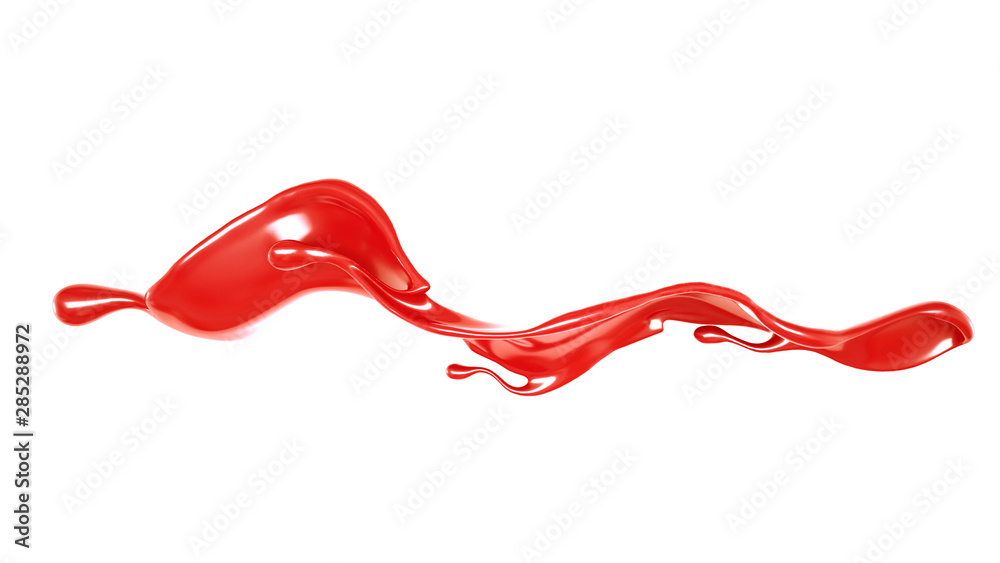 Splash of thick red fluid. 3d illustration, 3d rendering. Splash of thick red fluid. 3d illustration, 3d rendering.