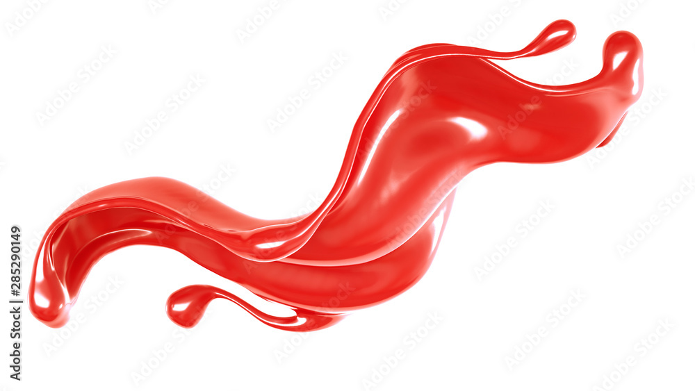 Splash of thick red fluid. 3d illustration, 3d rendering. Splash of thick red fluid. 3d illustration, 3d rendering.