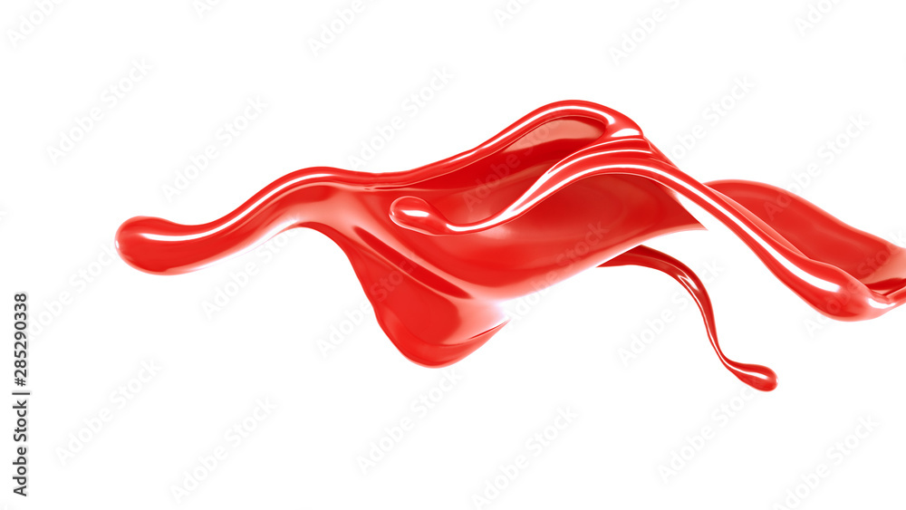 Splash of thick red fluid. 3d illustration, 3d rendering. Splash of thick red fluid. 3d illustration, 3d rendering.