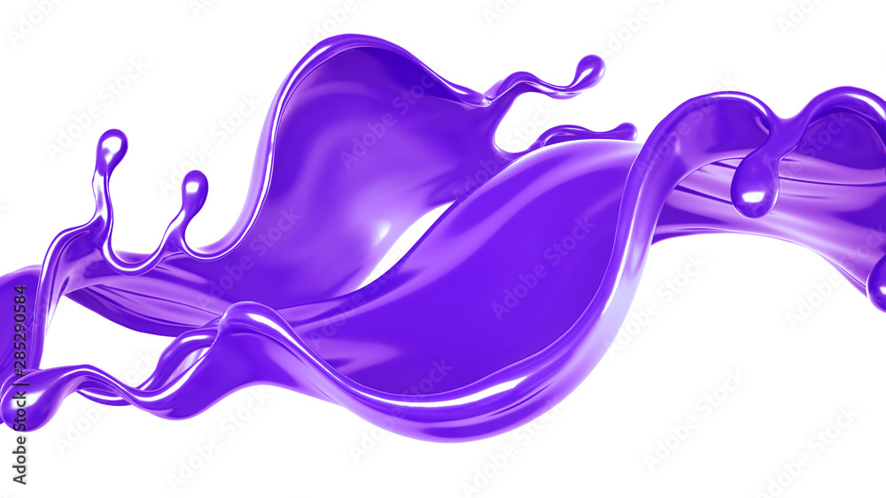 Splash of thick purple liquid. 3d illustration, 3d rendering. Splash of thick purple liquid. 3d illustration, 3d rendering.