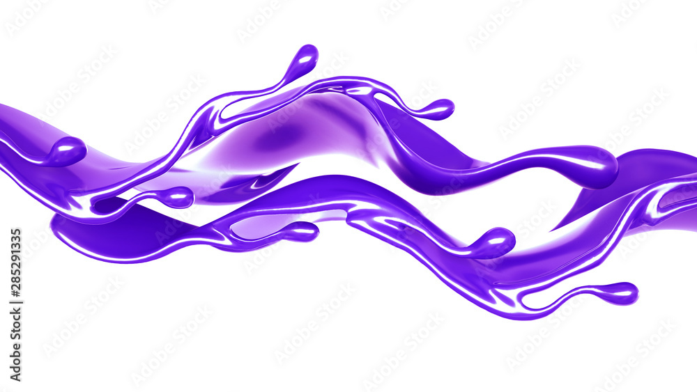 Splash of thick purple liquid. 3d illustration, 3d rendering. Splash of thick purple liquid. 3d illustration, 3d rendering.