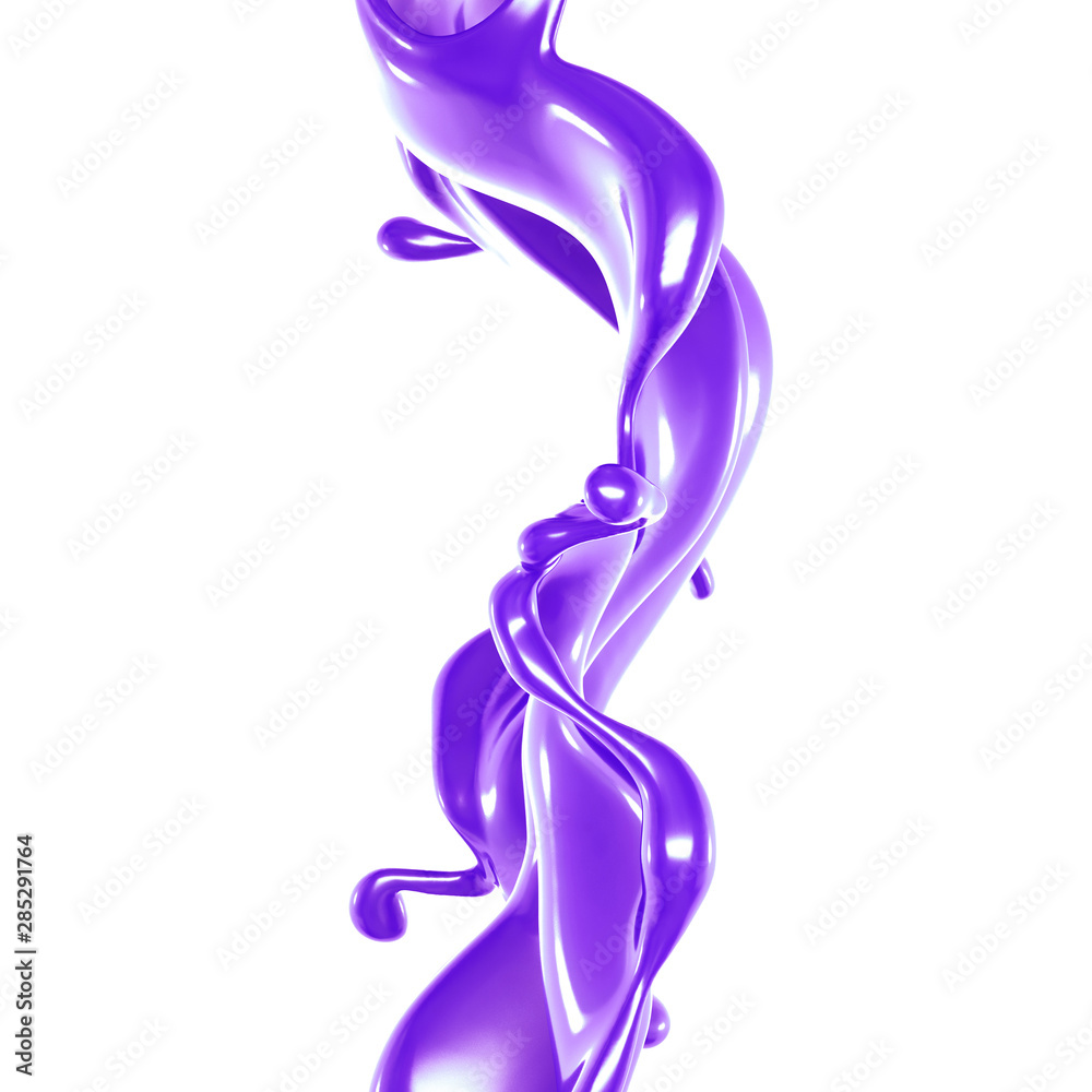 Splash of thick purple liquid. 3d illustration, 3d rendering. Splash of thick purple liquid. 3d illustration, 3d rendering.