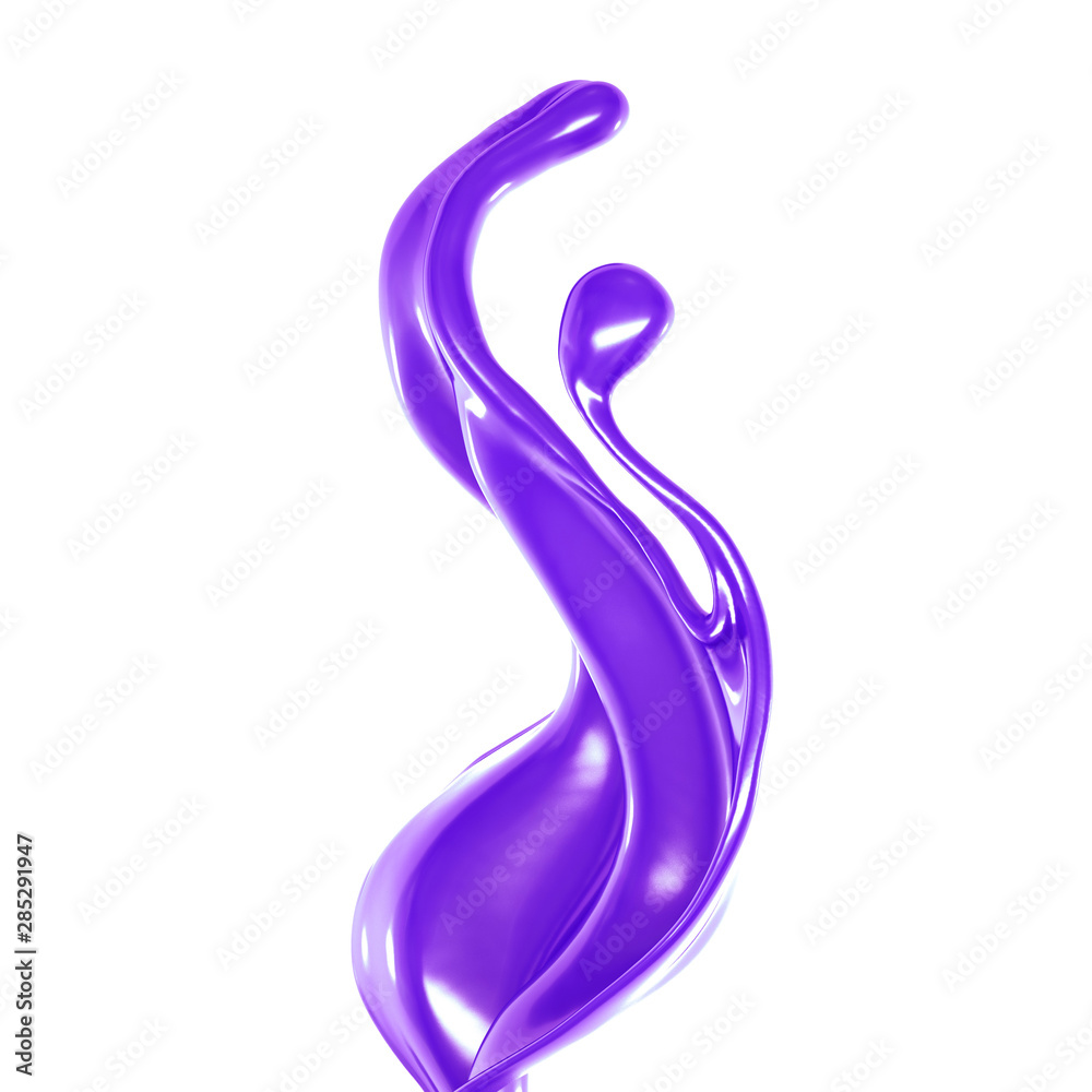 Splash of thick purple liquid. 3d illustration, 3d rendering. Splash of thick purple liquid. 3d illustration, 3d rendering.