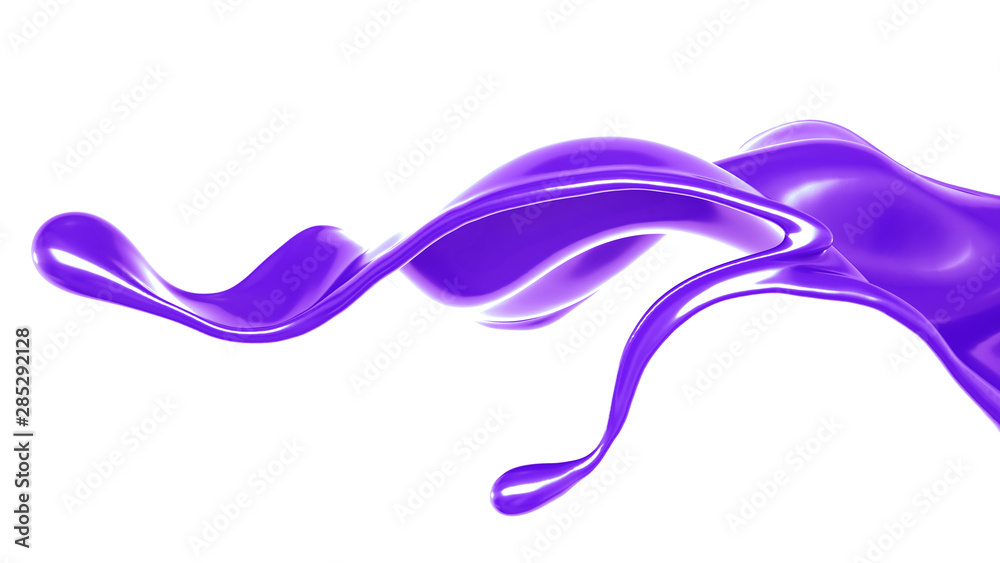 Fototapeta premium Splash of thick purple liquid. 3d illustration, 3d rendering.