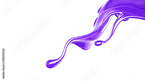 Splash of thick purple liquid. 3d illustration, 3d rendering.