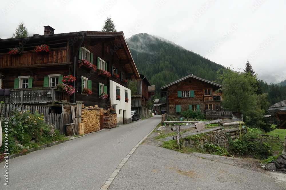 Swiss Village Davos Monstein, wooden houses