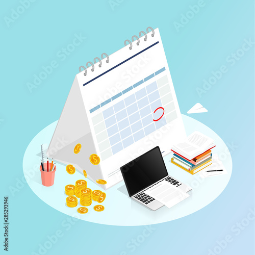 iso calendar time management vector
