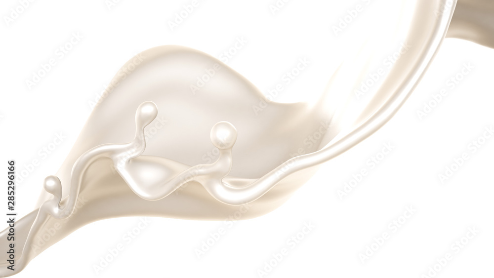 Splash of thick white liquid, milk. 3d illustration, 3d rendering. Splash of thick white liquid, milk. 3d illustration, 3d rendering.