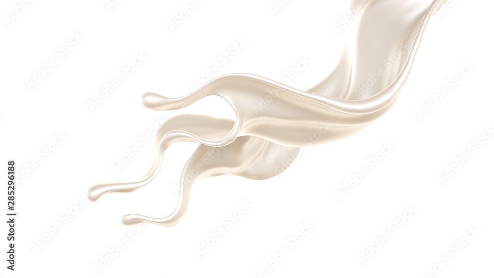 Splash of thick white liquid, milk. 3d illustration, 3d rendering. Splash of thick white liquid, milk. 3d illustration, 3d rendering.