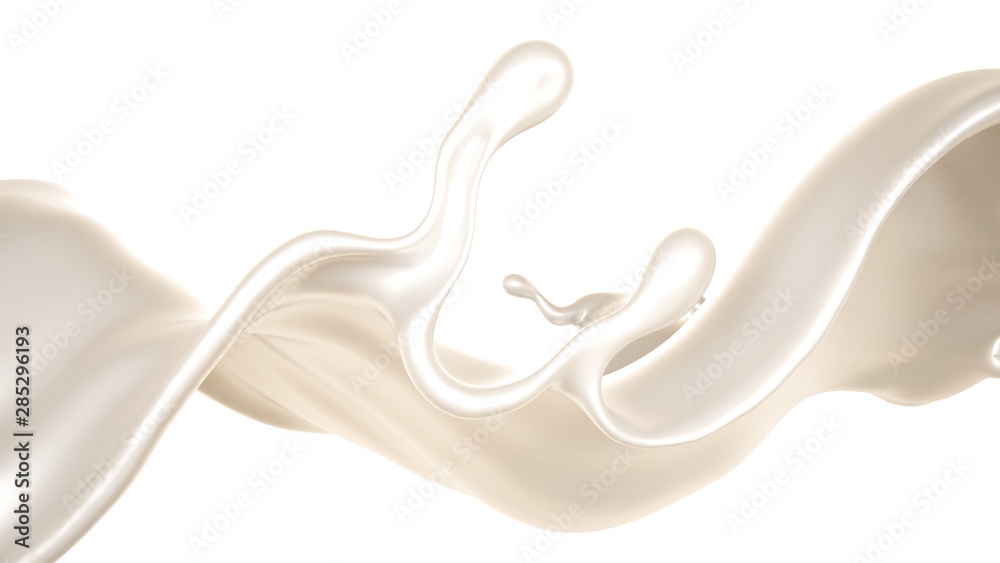 Splash of thick white liquid, milk. 3d illustration, 3d rendering. Splash of thick white liquid, milk. 3d illustration, 3d rendering.