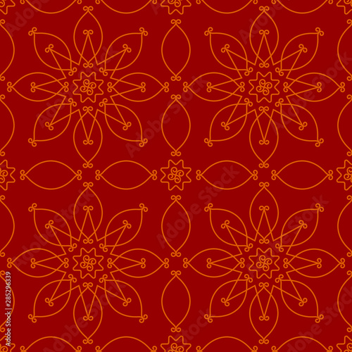 Red floral geometric backgr...