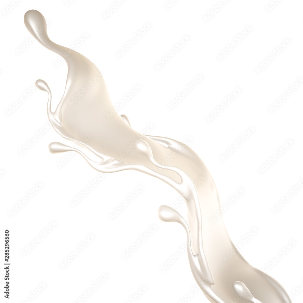 Splash of thick white liquid, milk. 3d illustration, 3d rendering. Splash of thick white liquid, milk. 3d illustration, 3d rendering.