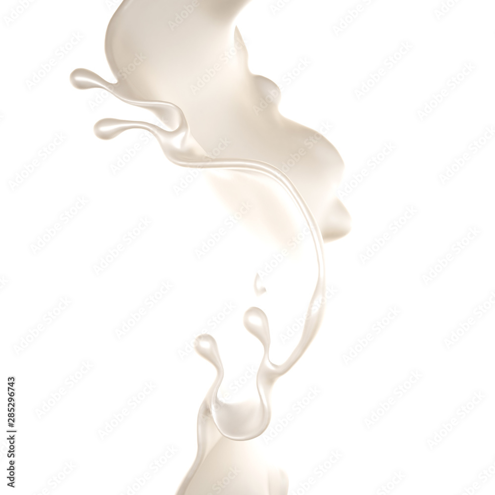 Splash of thick white liquid, milk. 3d illustration, 3d rendering. Splash of thick white liquid, milk. 3d illustration, 3d rendering.