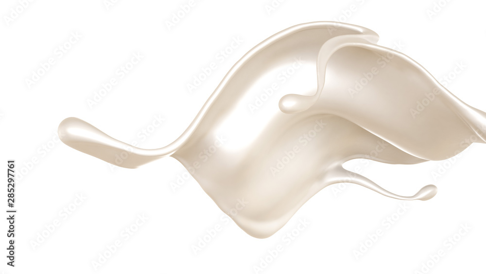 Splash of thick white liquid, milk. 3d illustration, 3d rendering. Splash of thick white liquid, milk. 3d illustration, 3d rendering.