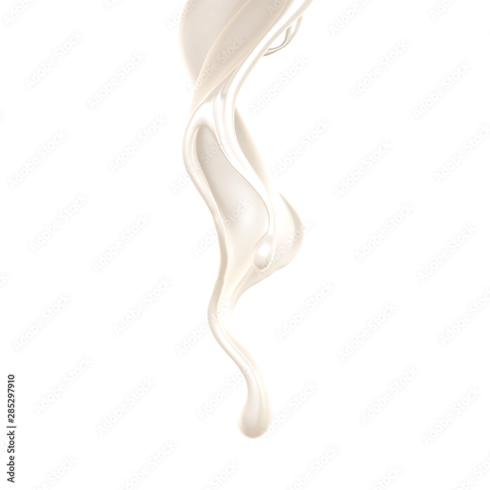 Splash of thick white liquid, milk. 3d illustration, 3d rendering. Splash of thick white liquid, milk. 3d illustration, 3d rendering.