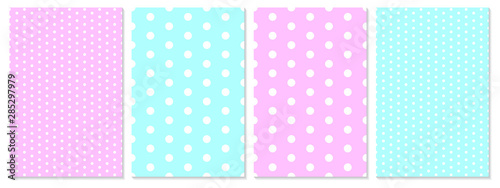 Polka dot pattern vector. Baby background.
