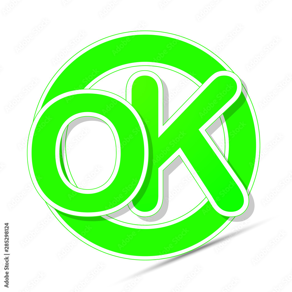 ok sign, consent, stylish sign, approval, choice, vector image with a shadow, beautiful icon. ok sign, consent, stylish sign, approval, choice, vector image with a shadow, beautiful icon.