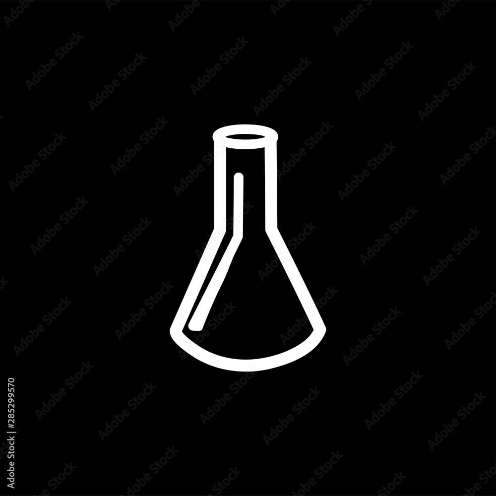 Test Tube Icon On Black Background. Black Flat Style Vector Illustration Test Tube Icon On Black Background. Black Flat Style Vector Illustration
