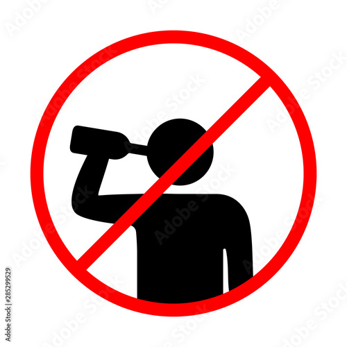 Sign prohibiting drinking alcoholic and non-alcoholic beverages