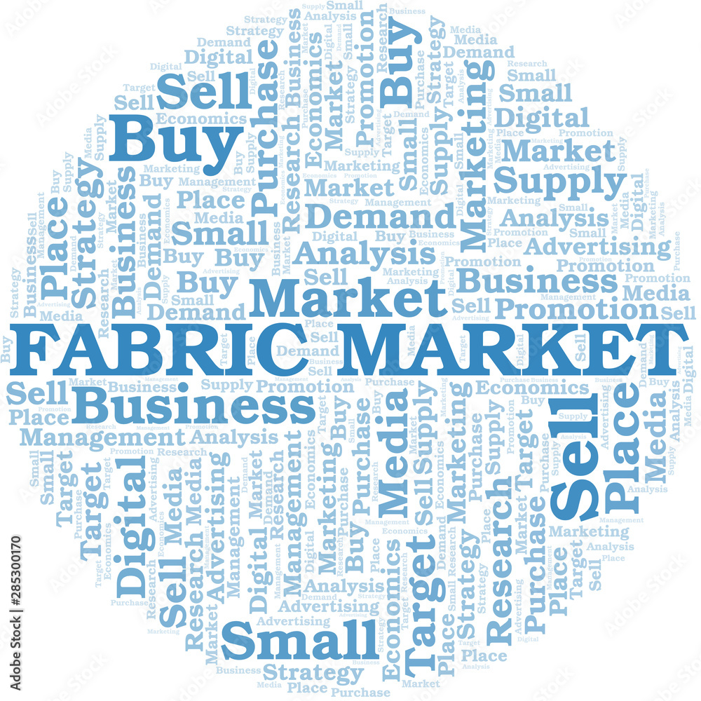 Fabric Market word cloud. Vector made with text only. Fabric Market word cloud. Vector made with text only.
