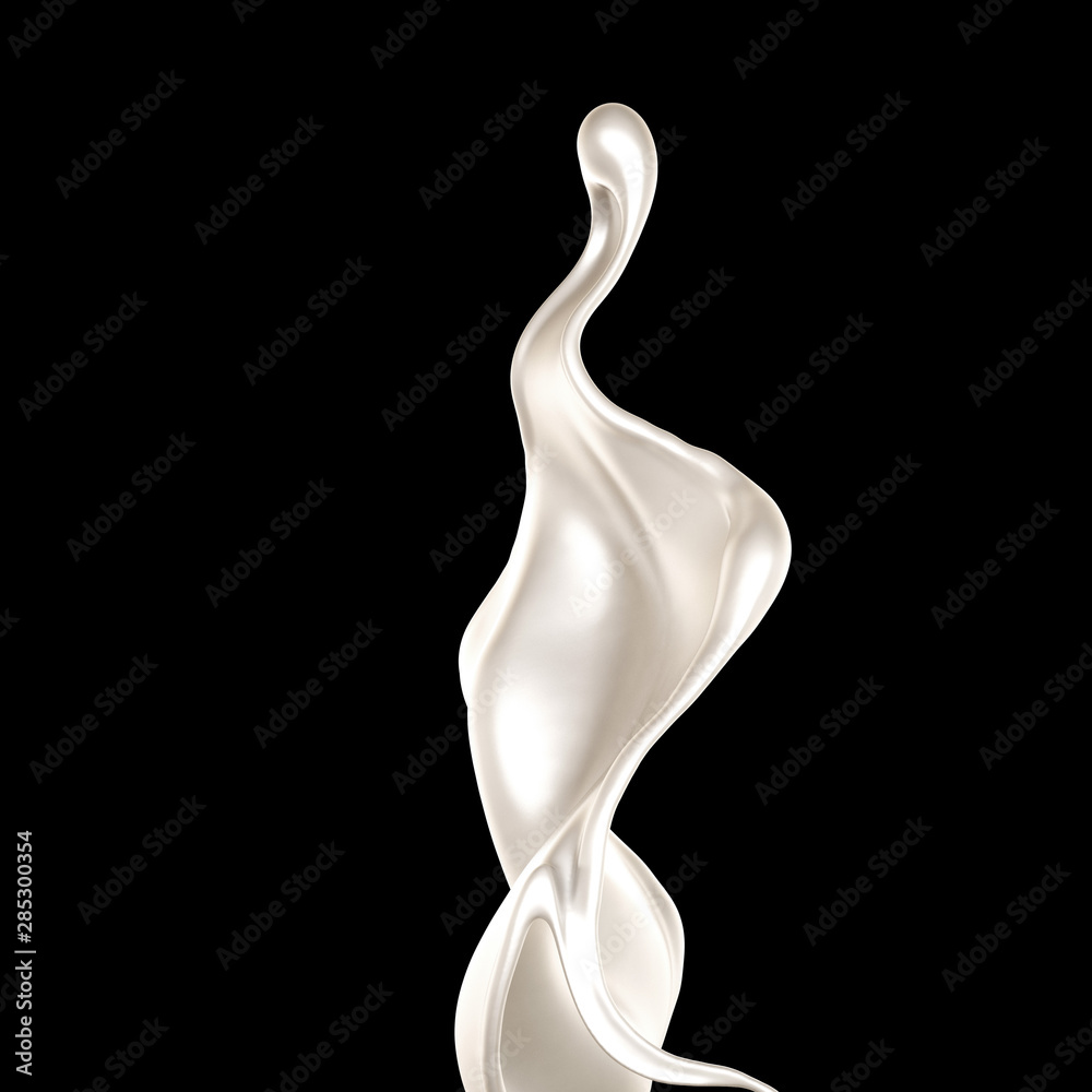 Splash of thick white liquid, milk. 3d illustration, 3d rendering. Splash of thick white liquid, milk. 3d illustration, 3d rendering.