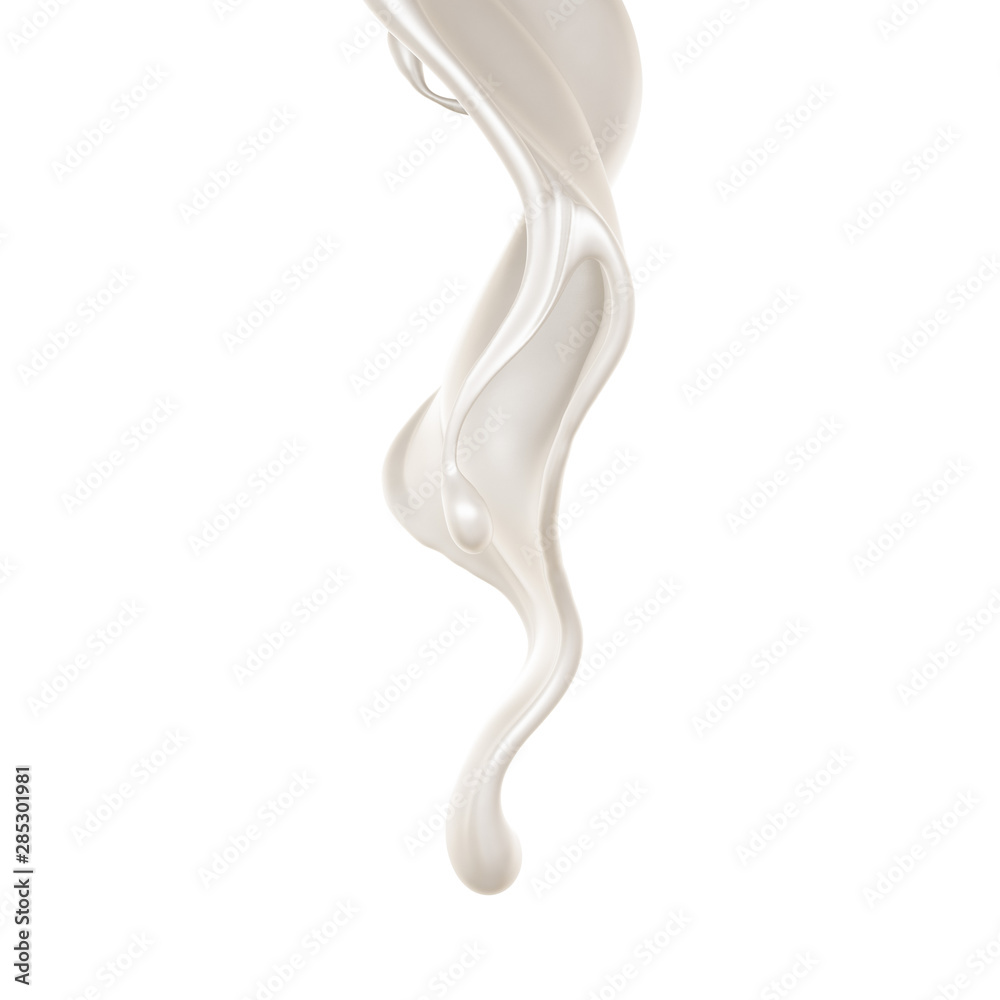 Splash of thick white liquid, milk. 3d illustration, 3d rendering. Splash of thick white liquid, milk. 3d illustration, 3d rendering.