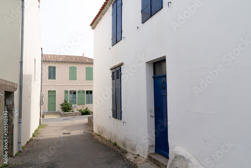 small typical street of the island of Noirmoutier in Vendée France